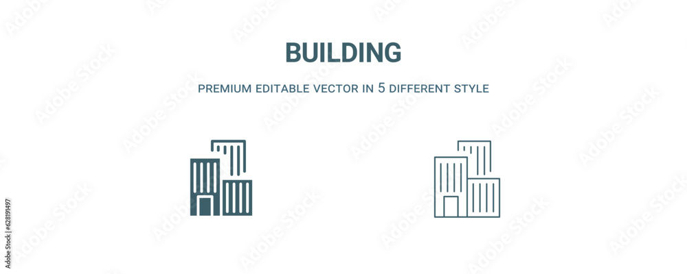 Poster building icon. Filled and line building icon from strategy collection. Outline vector isolated on white background. Editable building symbol