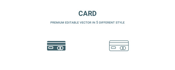 Obraz premium card icon. Filled and line card icon from strategy collection. Outline vector isolated on white background. Editable card symbol