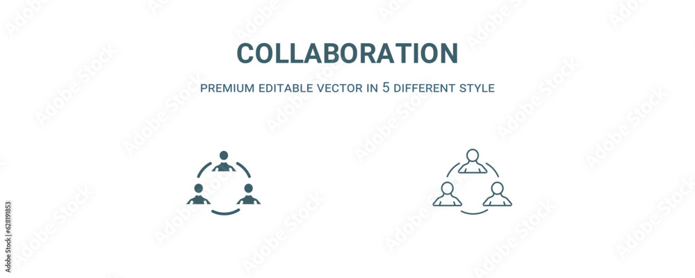 Sticker collaboration icon. filled and line collaboration icon from strategy collection. outline vector isol