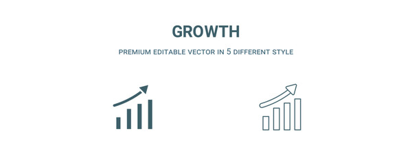 growth icon. Filled and line growth icon from strategy collection. Outline vector isolated on white background. Editable growth symbol