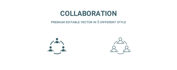 collaboration icon. Filled and line collaboration icon from strategy collection. Outline vector isolated on white background. Editable collaboration symbol