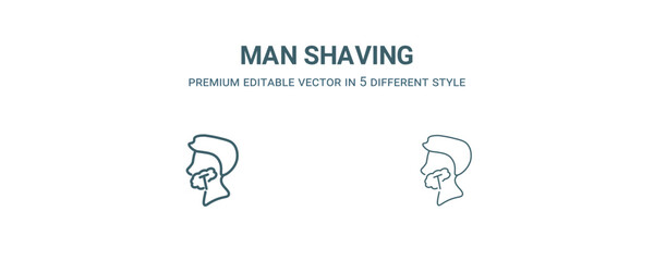 man shaving icon. Filled and line man shaving icon from people collection. Outline vector isolated on white background. Editable man shaving symbol
