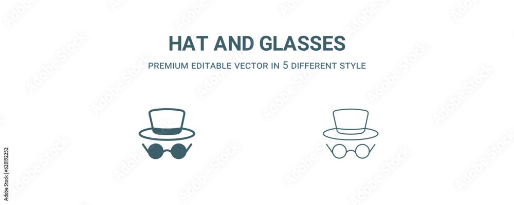 Canvas Prints hat and glasses icon. filled and line hat and glasses icon from people collection. outline vector is