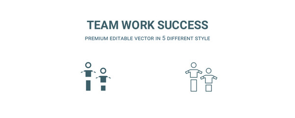 team work success icon. Filled and line team work success icon from people collection. Outline vector isolated on white background. Editable team work success symbol