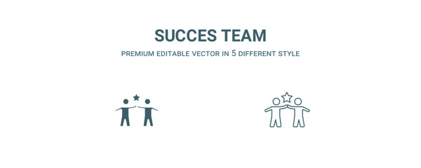 succes team icon. Filled and line succes team icon from people collection. Outline vector isolated on white background. Editable succes team symbol