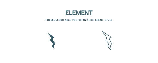 element icon. Filled and line element icon from nature collection. Outline vector isolated on white background. Editable element symbol