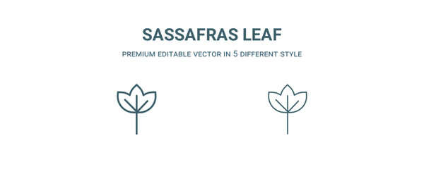 sassafras leaf icon. Filled and line sassafras leaf icon from nature collection. Outline vector isolated on white background. Editable sassafras leaf symbol