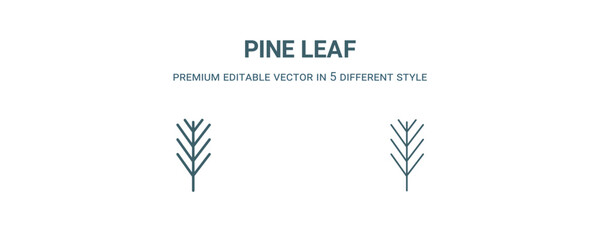 pine leaf icon. Filled and line pine leaf icon from nature collection. Outline vector isolated on white background. Editable pine leaf symbol