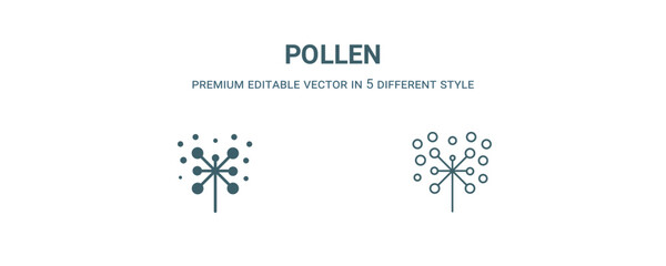 pollen icon. Filled and line pollen icon from nature collection. Outline vector isolated on white background. Editable pollen symbol