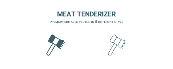 meat tenderizer icon. Filled and line meat tenderizer icon from kitchen collection. Outline vector isolated on white background. Editable meat tenderizer symbol