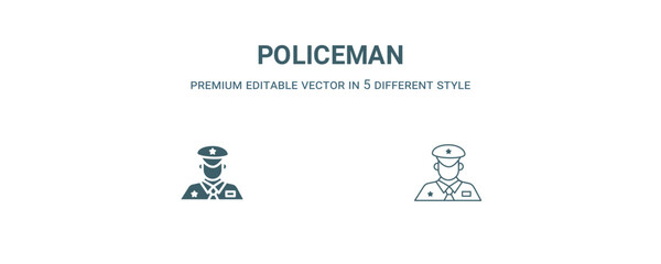 policeman icon. Filled and line policeman icon from history collection. Outline vector isolated on white background. Editable policeman symbol
