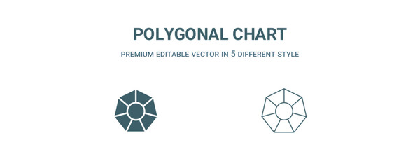 polygonal chart icon. Filled and line polygonal chart icon from business and analytics collection. Outline vector isolated on white background. Editable polygonal chart symbol