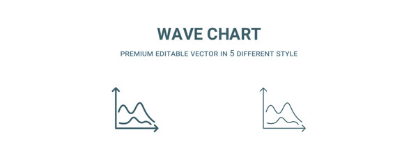 wave chart icon. Filled and line wave chart icon from business and analytics collection. Outline vector isolated on white background. Editable wave chart symbol