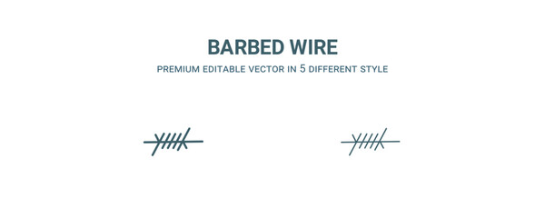 barbed wire icon. Filled and line barbed wire icon from military and war and  collection. Outline vector isolated on white background. Editable barbed wire symbol