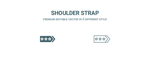 shoulder strap icon. Filled and line shoulder strap icon from military and war and  collection. Outline vector isolated on white background. Editable shoulder strap symbol
