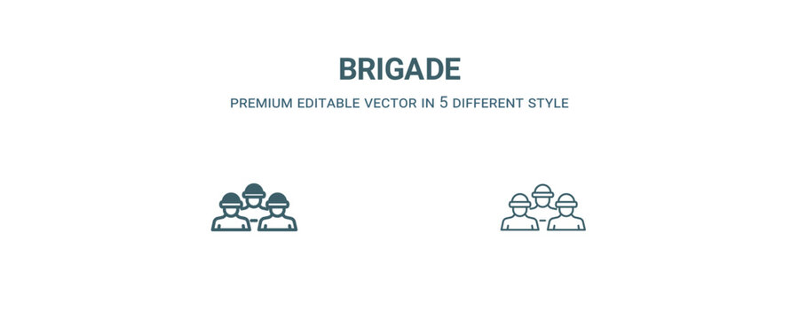 brigade icon. Filled and line brigade icon from military and war and  collection. Outline vector isolated on white background. Editable brigade symbol