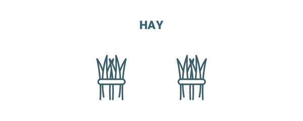 hay icon. Line and filled hay icon from agriculture and farm collection. Outline vector isolated on white background. Editable hay symbol
