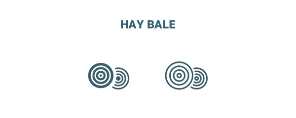 hay bale icon. Line and filled hay bale icon from agriculture and farm collection. Outline vector isolated on white background. Editable hay bale symbol