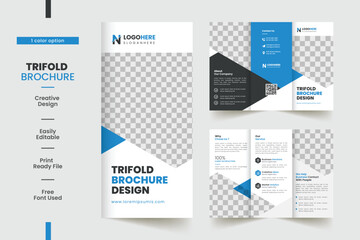 Corporate Business Trifold Brochure Template with A4 Size	