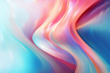 Modern opalescent liquid background with pink, purple and blue digital waves. Delicate abstract wavy backgraund. Vector illustration with gradient mesh. Trendy wallpaper with soft color transitions.