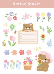 Cute korean sticker printable vector illustration