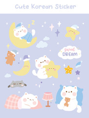 Cute korean sticker printable vector illustration