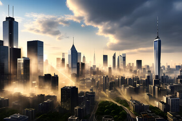 city skyline at sunset
Generative AI