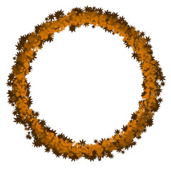 auntum fall brown maple wreath circle frame element design 