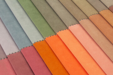 Color palette of soft velour fabric