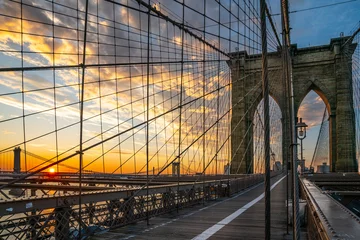Crédence de cuisine en verre imprimé Brooklyn Bridge city bridge