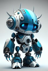 Fototapeta premium Character design of little cute robot on isolated background Created with Generative AI technology.
