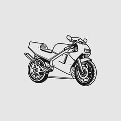 two stroke motorbike vector on white background. vector art. automotive vector illustration. tshirt design