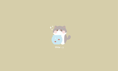 Cute Cat Wallpaper Background pastel colour