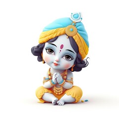 Janmashtami festival with Lord Krishna playing flute vector illustration background, banner, digital post, poster, and card design.illustration