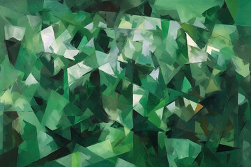 Abstract art background, green painting. Motion and energy wallpaper. Ai generated