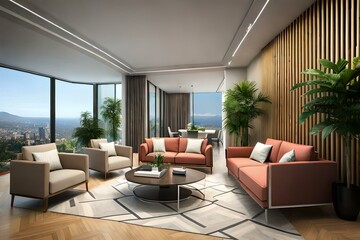 Fototapeta na wymiar modern living room with furniture