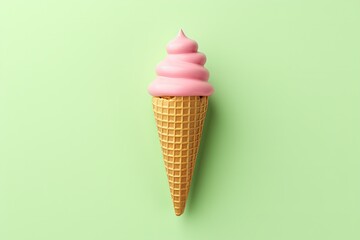 ice cream cone on green background