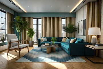 Obraz na płótnie Canvas modern living room with sofa, modern living room