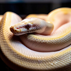 Fototapeta premium A Ball Python gazes with gentle curiosity, captivating its audience