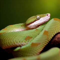 Fototapeta premium he pit viper's watchful gaze keeps potential threats at bay