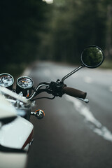Speedometer on the motorbike steering wheel