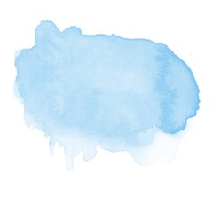 watercolor blue spot on wet technique background