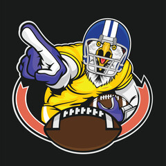 american football mascot logo eagle vector illustration design