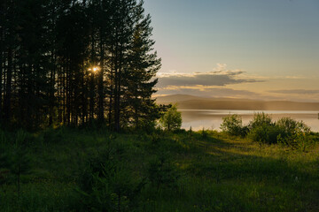 sunset on the river