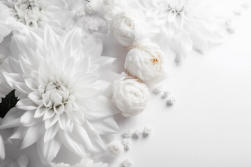 spring background wedding blossom beautiful nature white flower celebration fresh floral. Generative AI.
