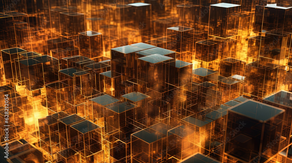 Aufkleber Abstract background with structure of cubes. Colorful cubes texture for technology backdrop.