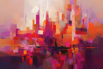 Naklejka premium Abstract colorful psychedelic background. Modern art, creative painting. Ai generated