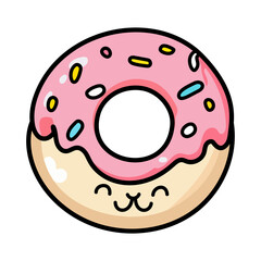 donut, icing, funny donut, cute donut, vector illustration