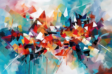 Abstract art background, colorful painting. Ai generated