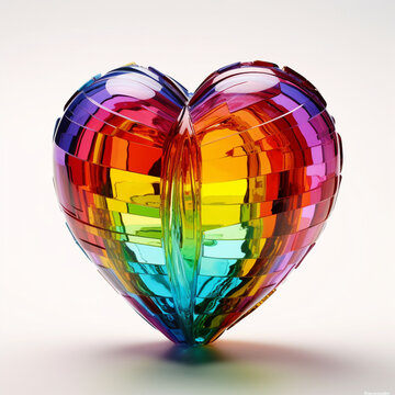 glass pride heart rainbow colors 